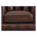 Waverly Caramel Leather Upholstered Accent Chair with Nailhead Trim