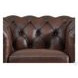 Waverly Caramel Leather Upholstered Accent Chair with Nailhead Trim