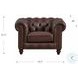 Waverly Caramel Leather Upholstered Accent Chair with Nailhead Trim