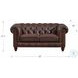 Waverly Caramel Leather 68" Loveseat with Nailhead Trim