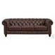 Waverly Caramel Leather 91" Sofa with Nailhead Trim
