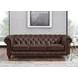 Waverly Caramel Leather 91" Sofa with Nailhead Trim