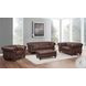 Waverly Caramel Leather Upholstered Accent Chair with Nailhead Trim