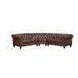 Waverly Caramel Leather 3 Piece Modular Sectional with Nailhead trim