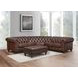 Waverly Caramel Leather 3 Piece Modular Sectional with Nailhead trim