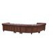Waverly Caramel Leather 4 Piece Modular Sectional with Nailhead trim