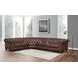 Waverly Caramel Leather 4 Piece Modular Sectional with Nailhead trim
