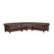 Waverly Caramel Leather 4 Piece Modular Sectional with Nailhead trim