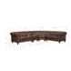 Waverly Caramel Leather 4 Piece Modular Sectional with Nailhead trim