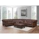 Waverly Caramel Leather 4 Piece Modular Sectional with Nailhead trim