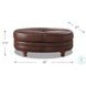 Bexley Caramel Leather Upholstered Rectangular Ottoman with Nailhead Trim