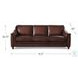 Bexley Caramel Leather 92" Sofa with Nailhead Trim