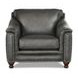 Bexley Ash Leather Upholstered Accent Chair with Nailhead Trim