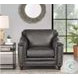 Bexley Ash Leather Upholstered Accent Chair with Nailhead Trim