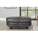 Bexley Ash Leather Upholstered Oval Ottoman with Nailhead Trim