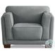 Preston Slate Gray Leather Upholstered Accent Chair