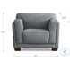 Preston Slate Gray Leather Upholstered Accent Chair