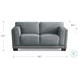 Preston Slate Gray Top Grain Leather Loveseat