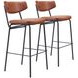 Charon Vintage Brown Bar Stool Set Of 2