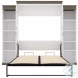 Orion White And Walnut Grey 104" Queen Murphy Bed With 2 Narrow Shelving Units