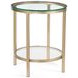 Anderson Antique Gold Round Glass Top End Table