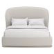 Opal Ivory and Soft Silver Paint Queen Upholstered Panel Bed