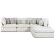 Claudia Natural Off White 5 Piece Modular Sectional with Pillows