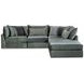 Opal Pine Green 5 Piece Modular Sectional with Pillows