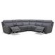 Sullivan Blue Gray Leather 6 Piece Modular Power Reclining Sectional with USB Charging