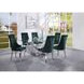 Dekel Stainless Steel 79" Rectangular Glass Top Dining Table