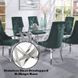 Dekel Stainless Steel 79" Rectangular Glass Top Dining Table
