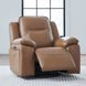 Callihan York Butternut Leather Glider Power Recliner with USB Charging and Heat Massage
