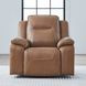 Callihan York Butternut Leather Glider Power Recliner with USB Charging and Heat Massage