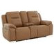Callihan York Butternut Leather 89" Power Reclining Living Room Set with USB Charging and Heat Massage