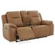 Callihan York Butternut Leather 89" Power Reclining Living Room Set with USB Charging and Heat Massage