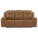 Callihan York Butternut Leather 89" Power Reclining Living Room Set with USB Charging and Heat Massage