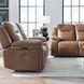 Callihan York Butternut Leather 81" Power Reclining Loveseat with Console and USB Charging