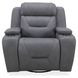 Langford Aline Blue Gray Leather Glider Power Recliner with USB Charging and LED