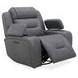 Langford Aline Blue Gray Leather Glider Power Recliner with USB Charging and LED