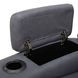 Langford Aline Blue Gray Leather Glider Power Recliner with USB Charging and LED