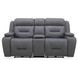 Langford Aline Blue Gray Leather 80" Zero Gravity Loveseat with Console and USB Charging
