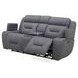 Langford Aline Blue Gray Leather 80" Zero Gravity Loveseat with Console and USB Charging