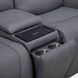 Langford Aline Blue Gray Leather 80" Zero Gravity Loveseat with Console and USB Charging