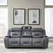 Langford Aline Blue Gray Leather 91" Zero Gravity Power Reclining Sofa with USB Charging and LED