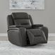 Langford Aline Coal Leather Glider Power Recliner with USB Charging and LED