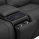 Langford Aline Coal Leather 80" Zero Gravity Loveseat with Console and USB Charging
