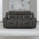 Langford Aline Coal Leather 80" Zero Gravity Loveseat with Console and USB Charging