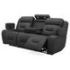Langford Aline Coal Leather 91" Zero Gravity Power Reclining Living Room Set with USB Charging and LED