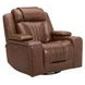 Caswell Nature Chestnut Leather 91" Zero Gravity Power Reclining Living Room Set with LED and USB Charging
