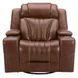 Caswell Nature Chestnut Leather 91" Zero Gravity Power Reclining Living Room Set with LED and USB Charging